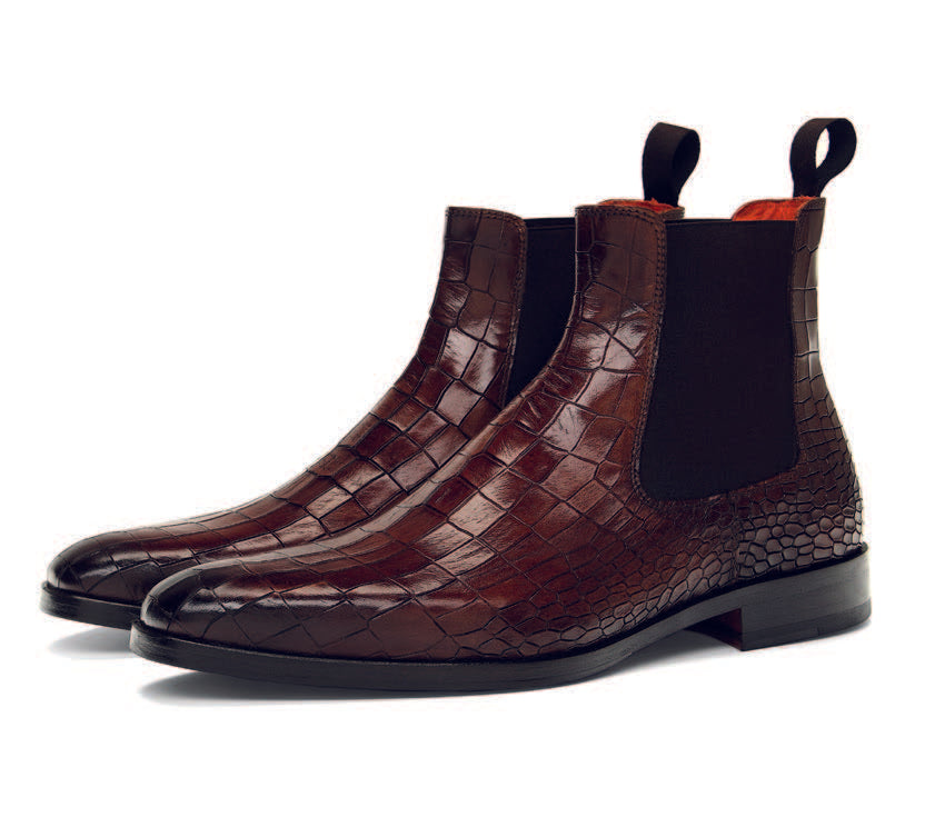 Luxury Dress Boot in Patina Croco