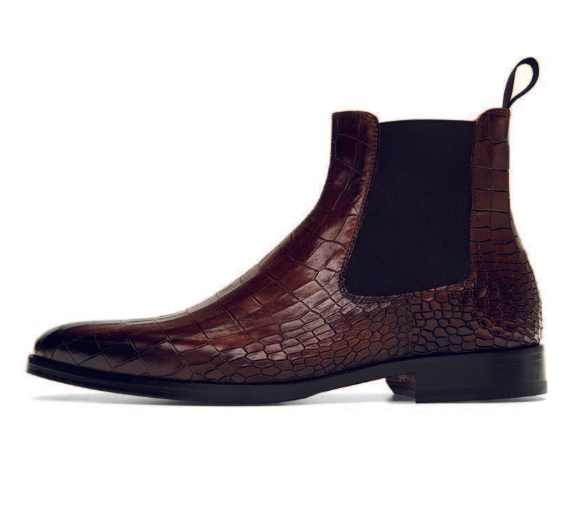 Luxury Dress Boot in Patina Croco