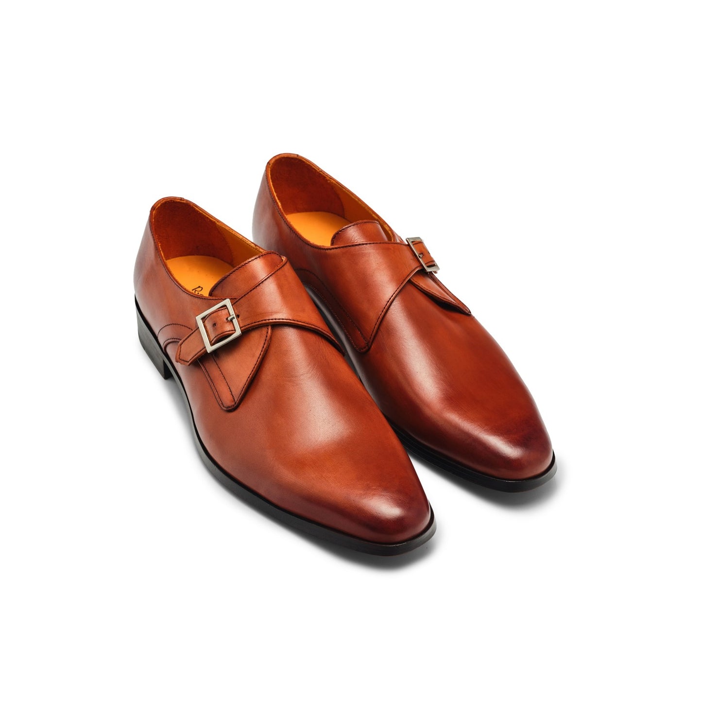 Luxury Monk-Strap Dress Shoe Italian Hand Made in Patina Vitello